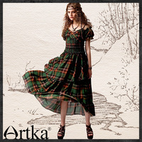 ARTKA ETHNIC DESIGN DIFFERENT FABRIC STITCHED DRESS LA15258Q - Thumbnail 1