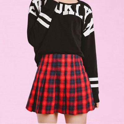 HARAJUKU TARTAN SKIRT ( RED / GREEN ) 