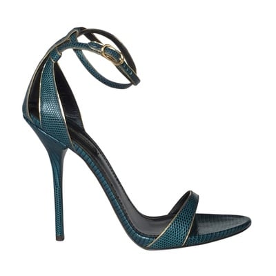 DOLCE&GABBANA Iguana Print Leather Ankle Wrap Sandal