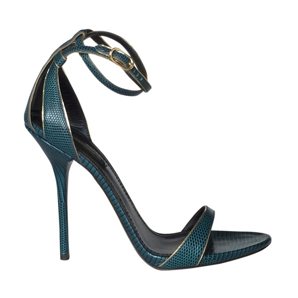 DOLCE&GABBANA Iguana Print Leather Ankle Wrap Sandal