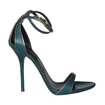 DOLCE&GABBANA Iguana Print Leather Ankle Wrap Sandal