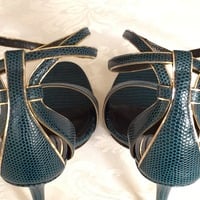 DOLCE&GABBANA Iguana Print Leather Ankle Wrap Sandal - Thumbnail 2