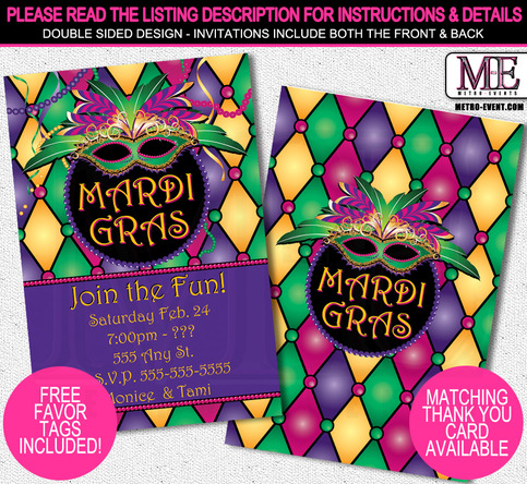 Mardi Gras Invitations