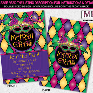 Mardi Gras Invitations - Thumbnail 2