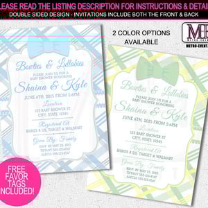 Bowtie Baby Shower Invitations, Baby Shower for Boys
