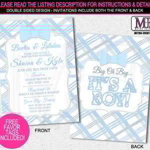 Bowtie Baby Shower Invitations, Baby Shower for Boys - Thumbnail 1