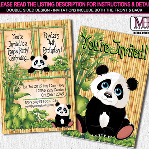 Panda Birthday Invitations