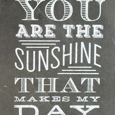 "you are the sunshine that makes my day" 4 x 6  chalkboard quotes collection  
