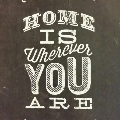 Print "home is wherever you are" 4 x 6  chalkboard quotes collection  