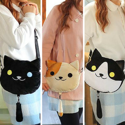 [neko atsume] 3 colors neko cat plush shoulder bag sp165085 - Thumbnail 4