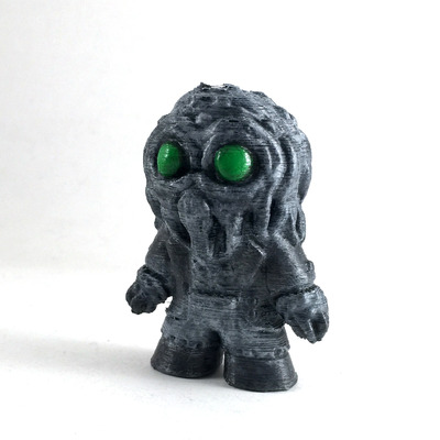 Cthulhu-Man (Grey) 3D printed figure w/display case