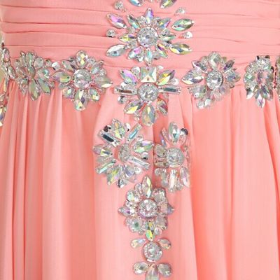 A-line prom dresses,pink a-line straps rhinestone prom dress 2016 prom dresses evening dresses 012