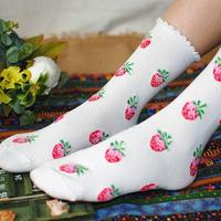 Free Shipping Japanese Harajuku Strawberry Socks - Thumbnail 1