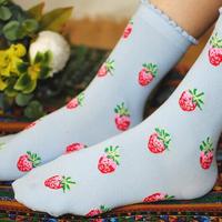 Free Shipping Japanese Harajuku Strawberry Socks - Thumbnail 3