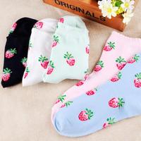 Free Shipping Japanese Harajuku Strawberry Socks - Thumbnail 4