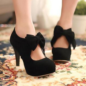 Japanese sweet bowknot heels