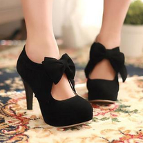 Japanese sweet bowknot heels