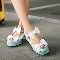 Japanese kawaii lolita bowknot shoes - Thumbnail 3