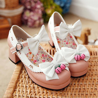 Japanese kawaii lolita bowknot shoes - Thumbnail 1