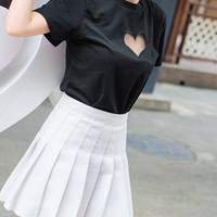 HEART CUT OUT TEE ( BLACK / WHITE ) - Thumbnail 3