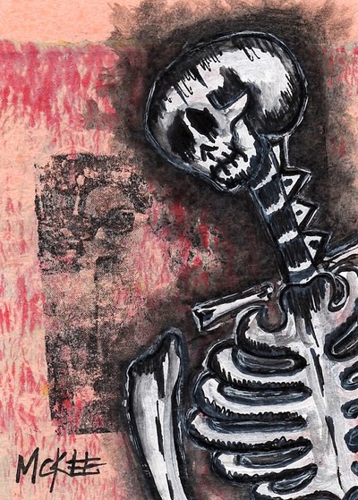 Marisol McKee Art - "Calaveras no. 48" ACEO
