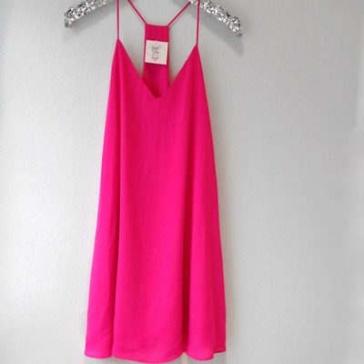 Hot pink racerback dress - Thumbnail 2