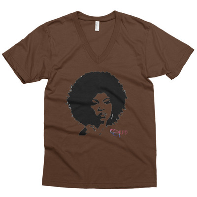 Afro lady v-neck