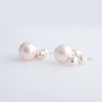 Japanese Cotton Pearl Earrings ER1060 - Thumbnail 1