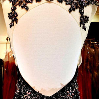 prom dresses navy,Dark Navy A-line Scoop Chiffon Rhinestone Long Prom Dresses Evening Dresses 1277 - Thumbnail 2