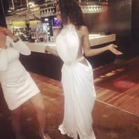 prom dresses long,White Long Trumpet/Mermaid High Neck Rhinestone Long Prom Dresses Evening Dresses 006 - Thumbnail 1