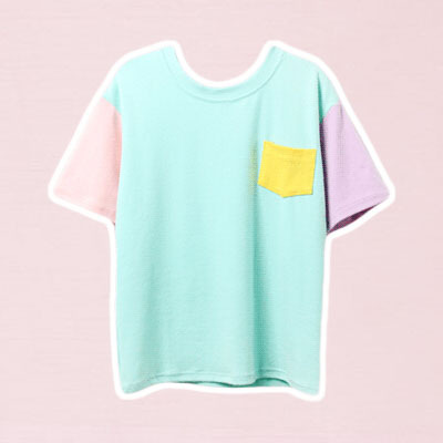 Ice cream color pocket tee (s-xl) - Thumbnail 5