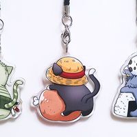 One Piece Cat Acrylic Charm- Zoro with Booze - Thumbnail 3