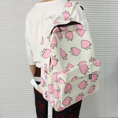 Free Shipping New Pastel Strawberry Backpack Bag