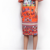 SPRING HIGH FASHION ASIAN ETHNIC STYLE GEOMETRICAL PATTERN DRESS 531L33243 - Thumbnail 2