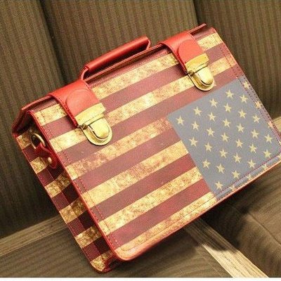 American flag messenger bag