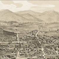 Middlebury, Vermont in 1886 - Bird's Eye View, Aerial, Panorama, Vintage, Antique map, Reproduction, Giclée, Wall Map, History - Thumbnail 4