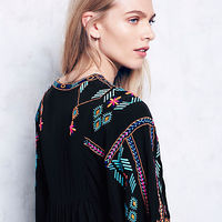 FREE PEOPLE V NECK BOHEMIAN STYLE BEACH DRESS SHIRT  - Thumbnail 2