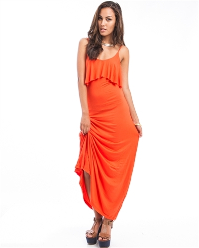 Ruffled Maxi Tank Dress