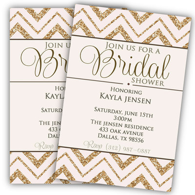 Bridal shower invitation - glitter bridal shower invitation - chic bridal shower invitation