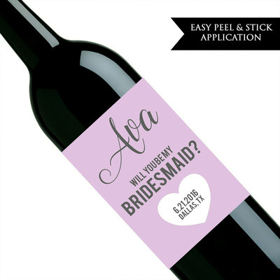 Will you be my bridesmaid wine label - Will you be my maid of honor - Custom wine label