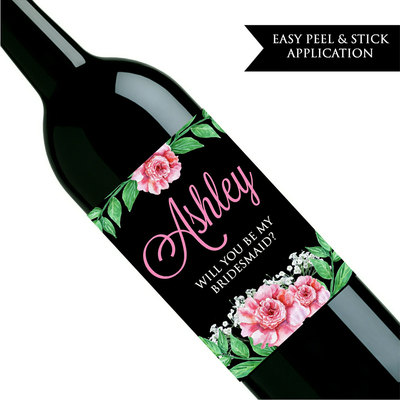 Will you be my bridesmaid wine label - will you be my maid of honor - custom wine label - Thumbnail 3