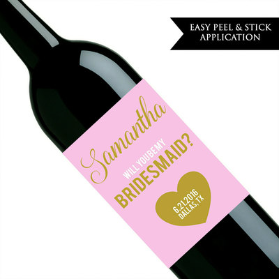 Will you be my bridesmaid wine label - will you be my maid of honor - custom wine label - Thumbnail 4
