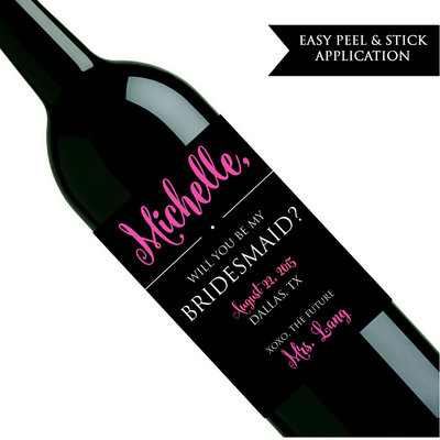 Will you be my bridesmaid wine label - will you be my maid of honor - custom wine label - Thumbnail 5