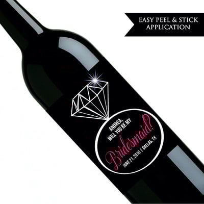 Will you be my bridesmaid wine label - will you be my maid of honor - custom wine label - Thumbnail 2