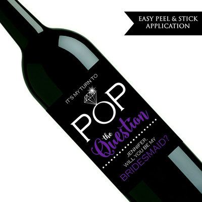 Will you be my bridesmaid wine label - will you be my maid of honor - custom wine label- will you be my bridesmaid - Thumbnail 4