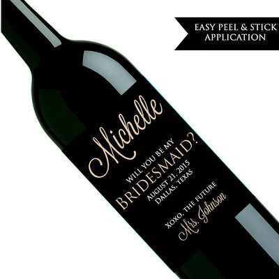 Will you be my bridesmaid wine label - will you be my maid of honor - gold wedding wine label - Thumbnail 5