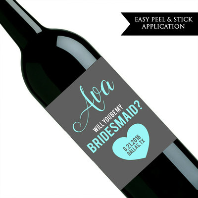 Will you be my bridesmaid wine label - will you be my maid of honor - custom wine label - Thumbnail 4