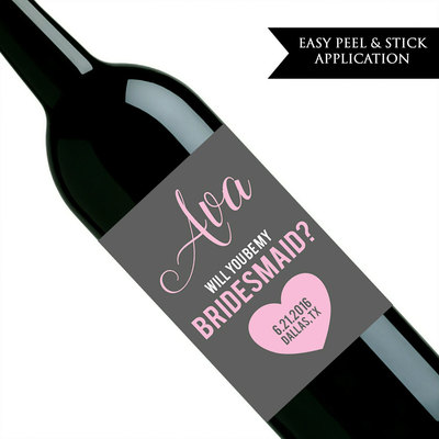 Will you be my bridesmaid wine label - will you be my maid of honor - custom wine label - Thumbnail 4