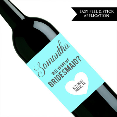 Will you be my bridesmaid wine label - will you be my maid of honor - custom wine label - Thumbnail 5