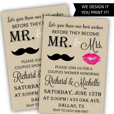 Bridal shower invitation - rustic bridal shower invitation - chic bridal shower invitation